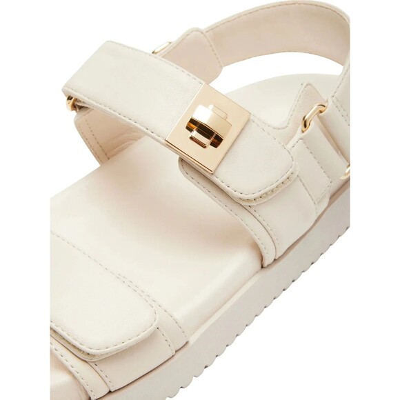 Steve Madden Mona Bone Leather Multi Strap Sandals Flats BNIB Size 6 - Picture 3 of 5